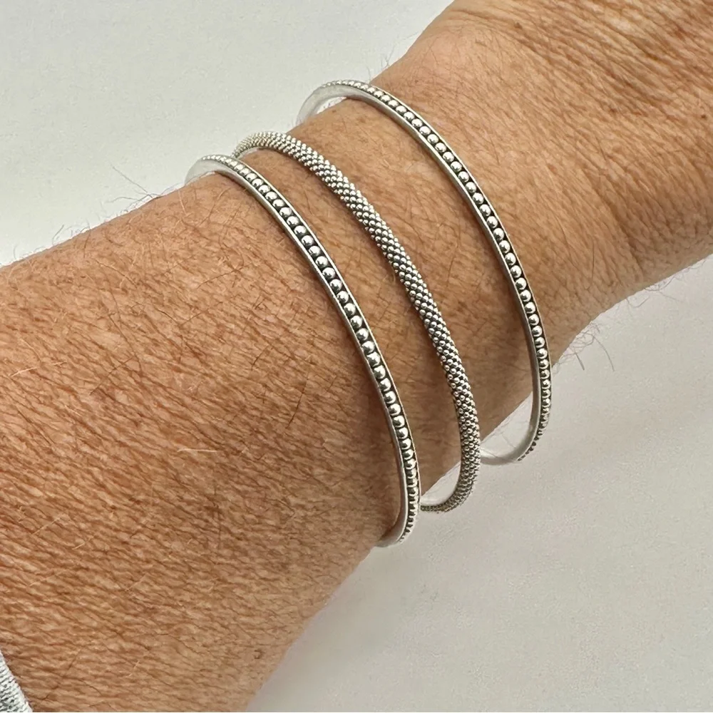 Lagos 3 Sterling Silver Bangle Bracelet Set